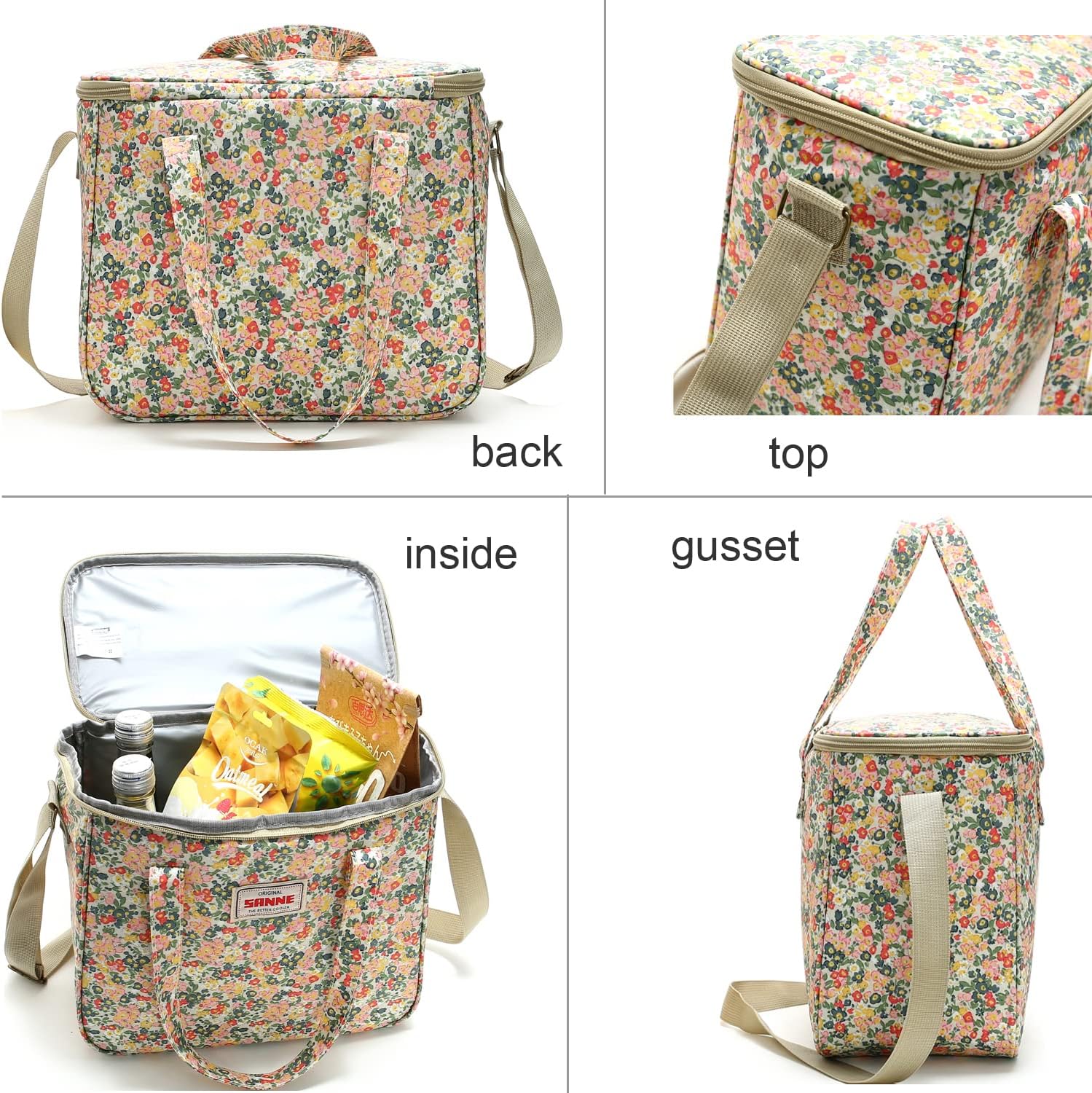 Sanne 11L Insulated Lunch Bag Pink Floral ,Orange Floral, Navy Floral Sanne 11L Insulated Lunch Bag Pink Floral ,Orange Floral, Navy Floral